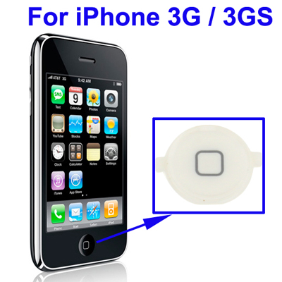 biely homebutton tlacidlo iphone 3G 3GS, nahradne tlacidlo bielej farby, homebutton white