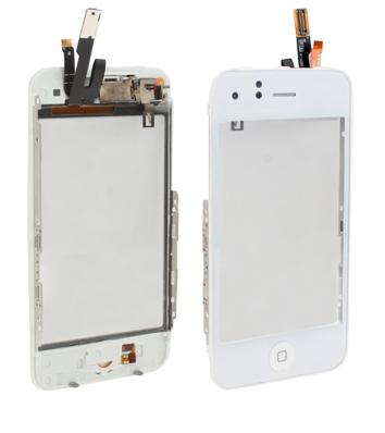 iphone 3GS 3G dotykovy panel white biely, kompletny predny dotykovy panel, drziak LCD, dotykove sklo, homebutton, flex kabel, sluchadlo biele